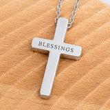 Stainless Steel Cross Necklace, Engraveable