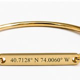 Yellow Gold Plated Stainless Steel Clip on Bangle Bracelet, Engraveable