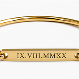 Yellow Gold Plated Stainless Steel Clip on Bangle Bracelet, Engraveable