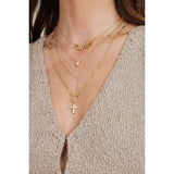 14K Gold Filled Initial Charm Necklace with Solid Slide Letter