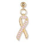 14K Gold Filled Breast Cancer Awareness Inspired Charm Necklace