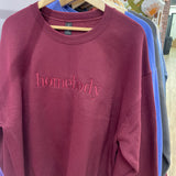 Homebody Embroidered Crewneck Monochromatic Sweatshirt