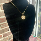 14K Gold Filled Sunflower Charm Necklace with Adjustable Chain