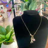 14K Gold Filled Breast Cancer Awareness Inspired Charm Necklace