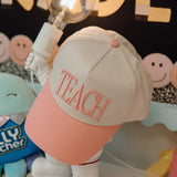 TEACH Pink Vintage Trucker Hat
