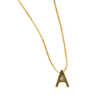 14K Gold Filled Initial Charm Necklace with Solid Slide Letter
