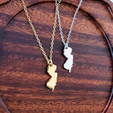 Stainless Steel New Jersey State Necklace, Engraveable
