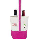 Double Wine Bottle Tote Bag with Drink Themed Patches