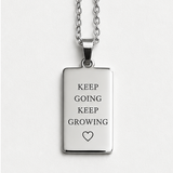 Stainless Steel Rectangle Pendant Necklace, Engraveable