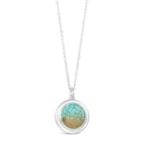 Dune Silver Plated Round Necklace with Turquoise & Sand from the Jersey Shore