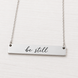 Stainless Steel Bar Necklace, Engraveable