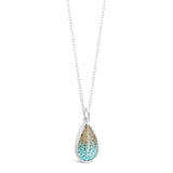 Dune Silver Plated Teardrop Necklace with Turquoise & Sand from the Jersey Shore