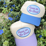 'Focus on the Good' Periwinkle Vintage Trucker Hat