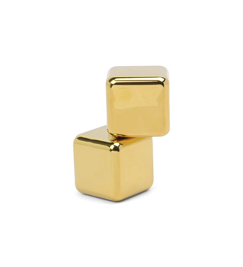 Cocktail Cubes Cocktail Chillers in Gold, 2PK