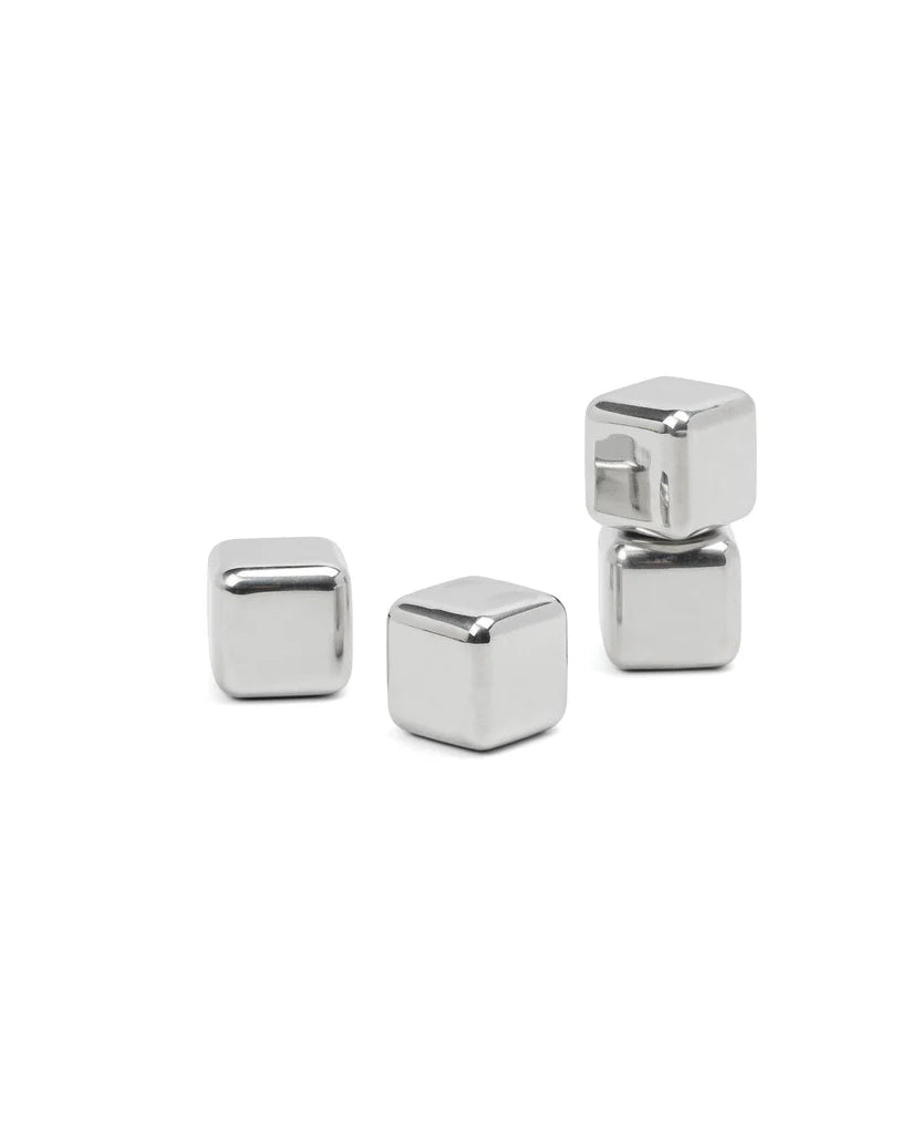 Cocktail Cubes Cocktail Chillers in Silver, 4PK