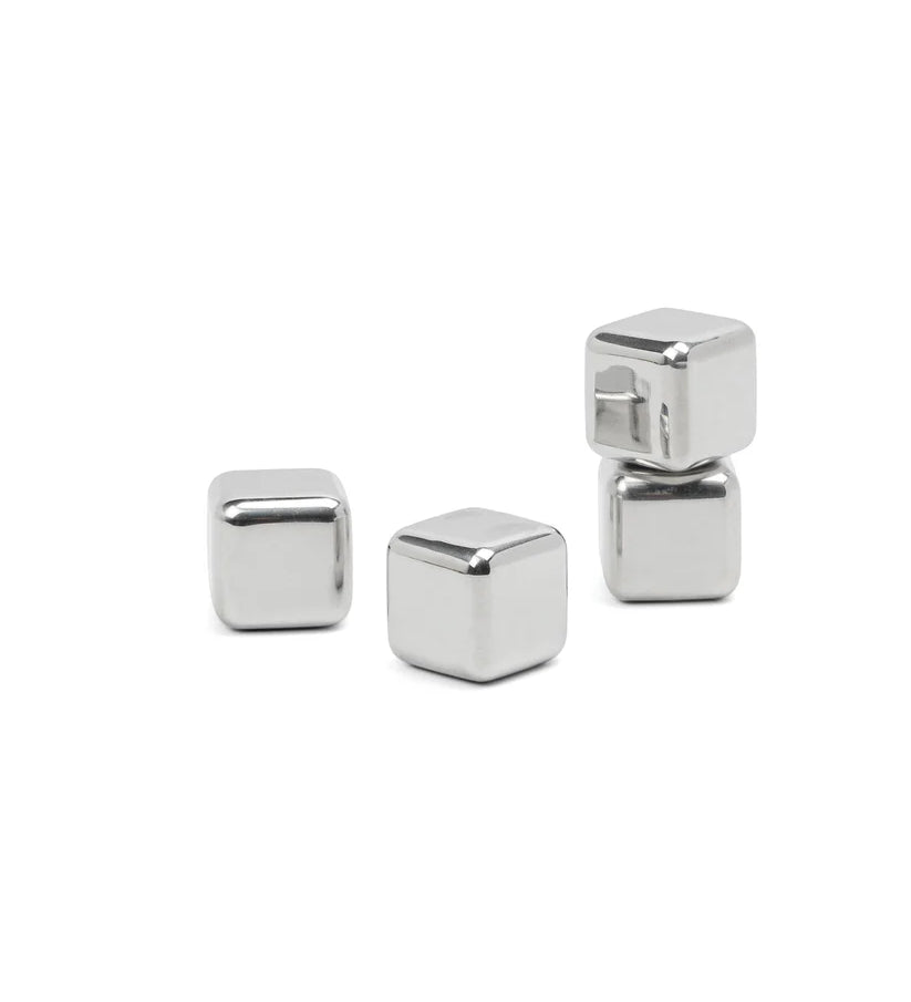 Cocktail Cubes Cocktail Chillers in Silver, 4PK