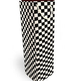 Checkered Black and Cream, Wine Bottle Gift Bag