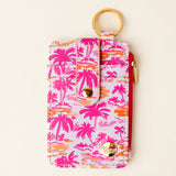 Pink & Orange Palm Trees Keychain Wallet