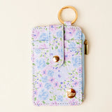 Blue and Purple Floral Keychain Wallet
