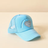 'Tailgates and Touchdowns, Game Day' Trucker Hat, Light Blue