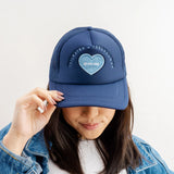 'Tailgates and Touchdowns, Game Day' Trucker Hat, Navy Blue