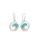 Dune Silver Plated Wave Drop Earrings with Turquoise & Sand from the Jersey Shore
