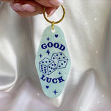 Good Luck Dice Motel Keychain
