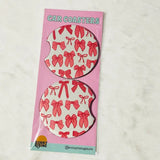 Coquette Pink Bows Car Coasters
