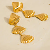 Layered Shell Drop Earrings
