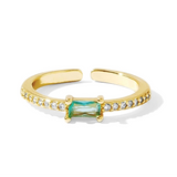 Aqua CZ Pavé Ring