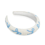 Blue Bows Beaded Headband