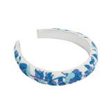 Beaded Blue Floral Headband