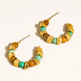 Boho Beaded Hoop Earrings