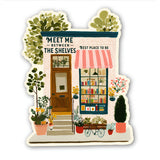 Meet Me Between The Shelves Vinyl Sticker