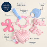 Bitzy Busy Ring™ Teething Activity Toy, Coquette Bows