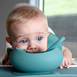 Ocean Blue Suction Bowl & Spoon Set