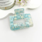 Blue & Pearlized Square Claw Hair Clip