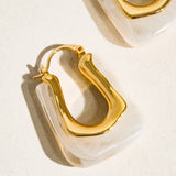 White U-Shaped Boho Hoop Earrings