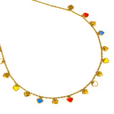 Petite Multicolor Heart Charm Necklace