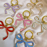 Pink Enamel Bow Keychain