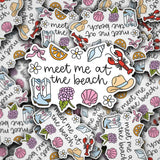Meet Me At the Beach Vinyl Decal Sticker