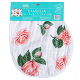 Camellia Floral 2-in-1 Baby Burp Cloth + Bib