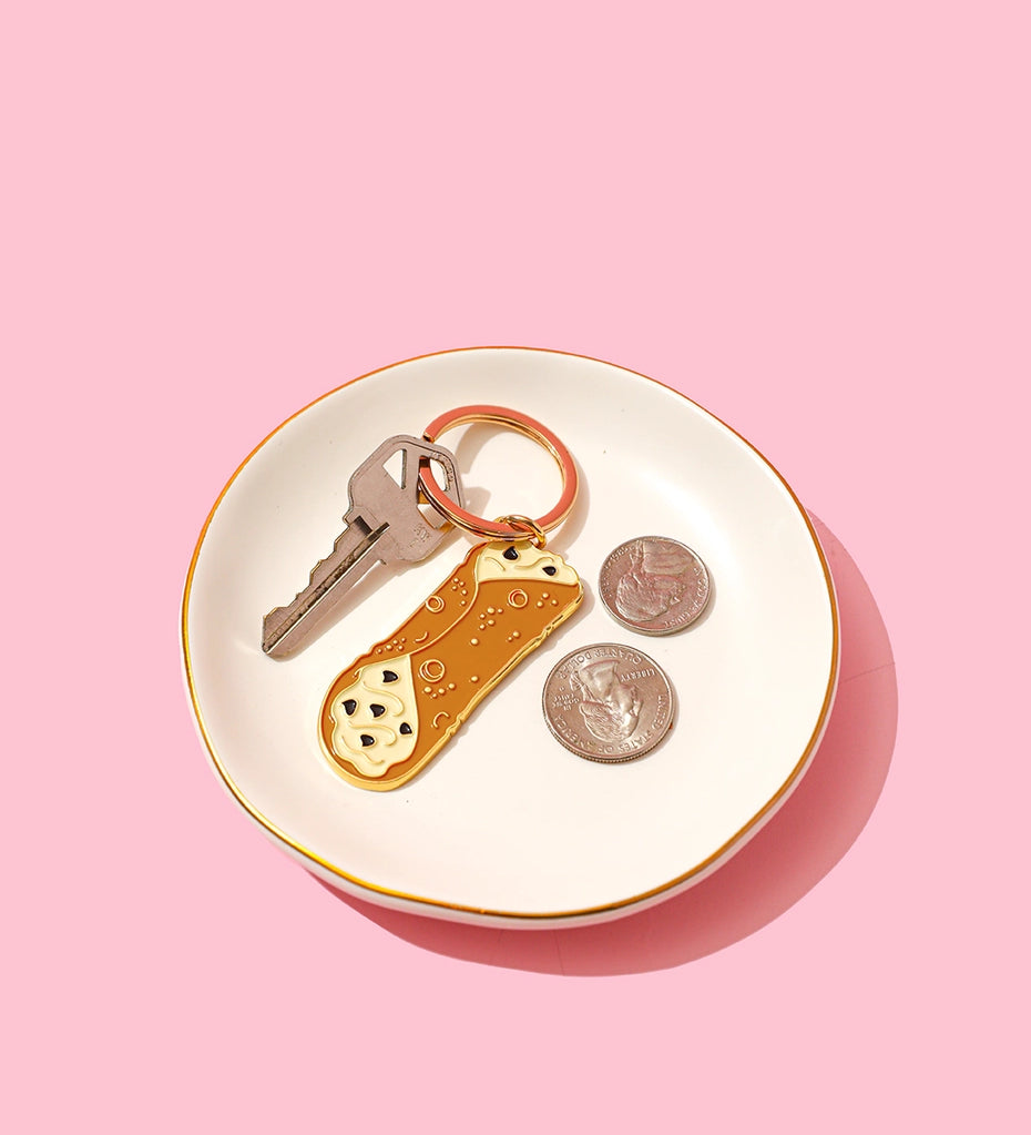 Cannoli Enamel Keychain