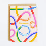 'Let's Celebrate' Colorful Streamers, Greeting Card