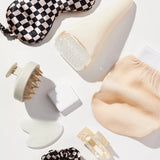 Black and Cream Checkered Super Spa Set: 8 Spa Essentials, by Pinch Provisions