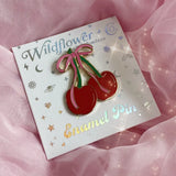 Cherries with Bow Enamel Pin