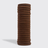 KITSCH Chocolate Recycled Nylon Seamless Elastic Hair Ties, 20pcs.