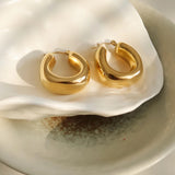 Chunky U-Shaped Hoop Earrings
