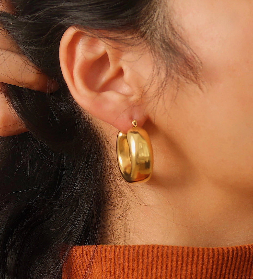 Chunky U-Shaped Hoop Earrings
