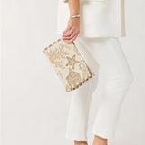 Coastal Jacquard Wristlet Pouch